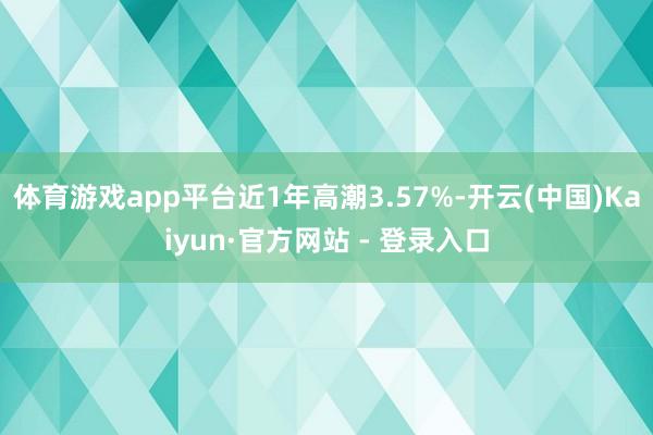 体育游戏app平台近1年高潮3.57%-开云(中国)Kaiyun·官方网站 - 登录入口