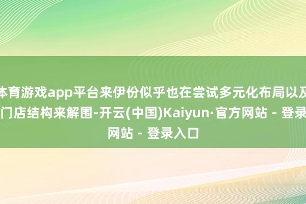 体育游戏app平台来伊份似乎也在尝试多元化布局以及鼎新门店结构来解围-开云(中国)Kaiyun·官方网站 - 登录入口