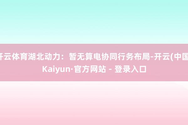 开云体育湖北动力：暂无算电协同行务布局-开云(中国)Kaiyun·官方网站 - 登录入口