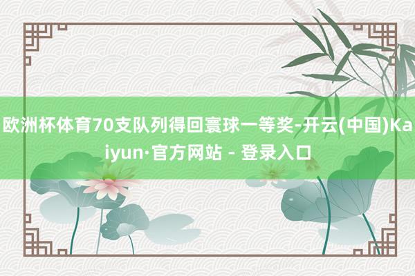 欧洲杯体育70支队列得回寰球一等奖-开云(中国)Kaiyun·官方网站 - 登录入口